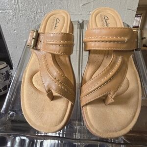 Clarks Women's Brown Leather Sandals
